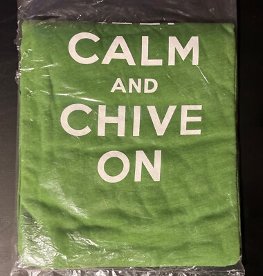 Authentic Green Keep Calm and Chive On Tee shirt- Chive Tees-Size X-Large-New