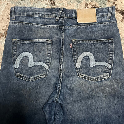 Vintage Evisu Distressed Jeans Size 33x32 Japan Baggy Y2K | eBay