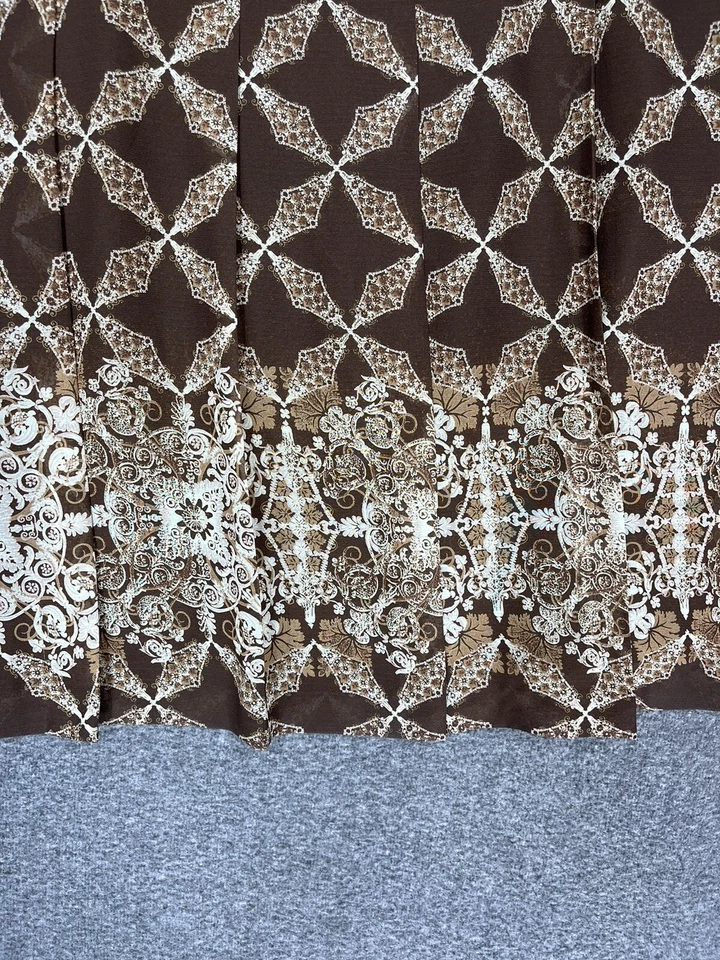 Falda Tapemeasure Plisada Línea A Para Mujer 14 Marrón Cachemira Forrada Geométrica Foto 3 de 4