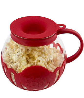 Ecolution Micro-Pop 4 Microwave Red Popcorn Popper 1.5QT Temp Safe Glass