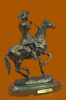Cowboy Frederic Remington Mit Pferd Bronze Skulptur Western Statue Figur