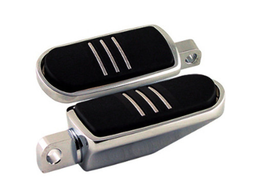 KCINT CHROME & RUBBER LARGE FOOTPEG FOR MOST HARLEY SOFTAIL