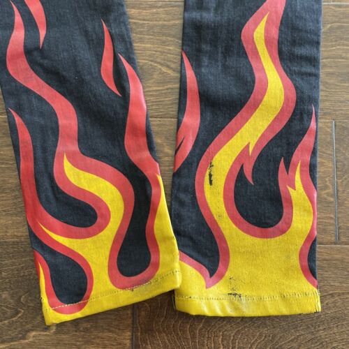 Reputation Studios Black Jeans Mens Size Medium Measures 30X33Flame Details CM1 - Picture 14 of 17