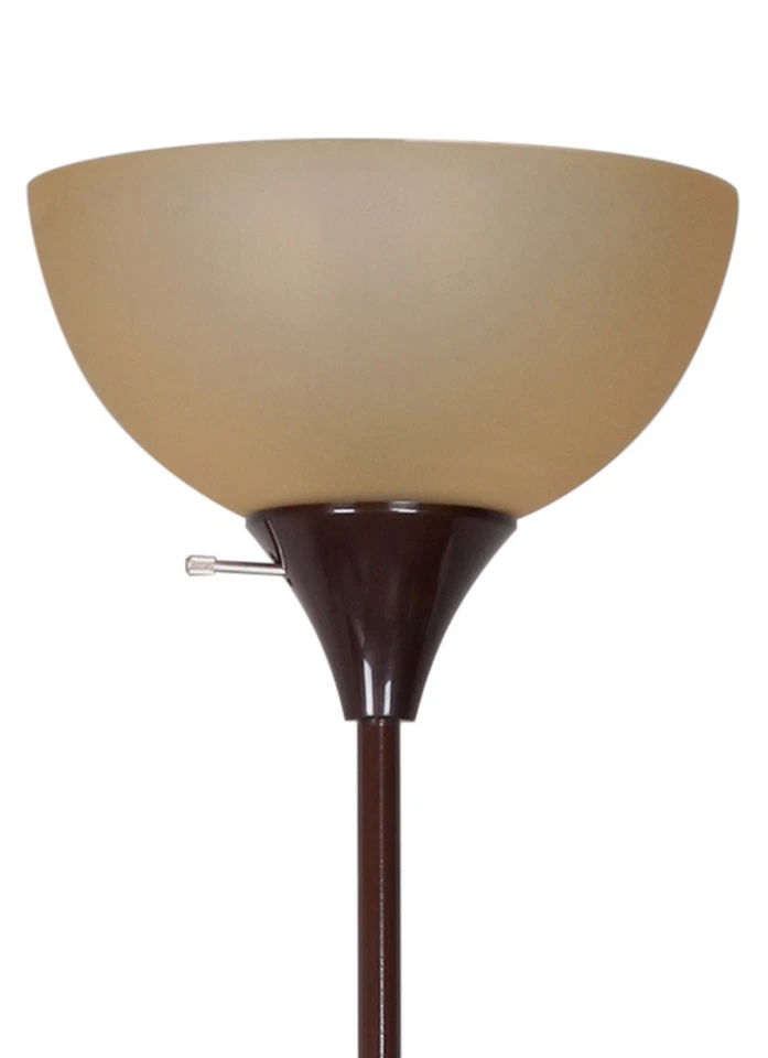 Lámpara de pie moderna de 72" con luz para habitación con soporte de lectura ajustable LED marrón Foto 2 de 4