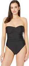 Athena Womens Solid Twist Bandeau One-Piece Color Black Size 8