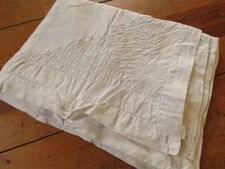 Vintage 1930's Button Hole Edge LINEN Duvet Sheet Monogrammed S B Hand drawnwork