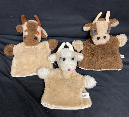 Vintage CHARACTER Novelty Co. Hand Puppets Boots Buckshot Britches Cow Bull Lot3