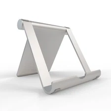 TechMatte Multi-Angle Aluminum Desktop Tablet / Phone Stand Holder (Silver)