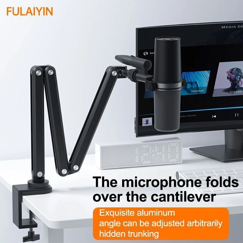 Soporte de brazo de tijera con brazo de suspensión de montaje plegable para micrófono Shure SM7B MV7 Rode Foto 2 de 4