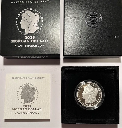 2023 PROOF MORGAN SILVER DOLLAR COIN w/Box and COA