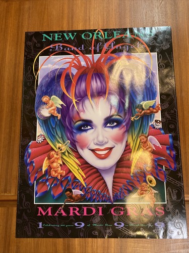 VERY RARE NEW ORLEANS MILLENIUM 1999 MARDI GRAS POSTER ANDREA MISTRETTA - Picture 1 of 16