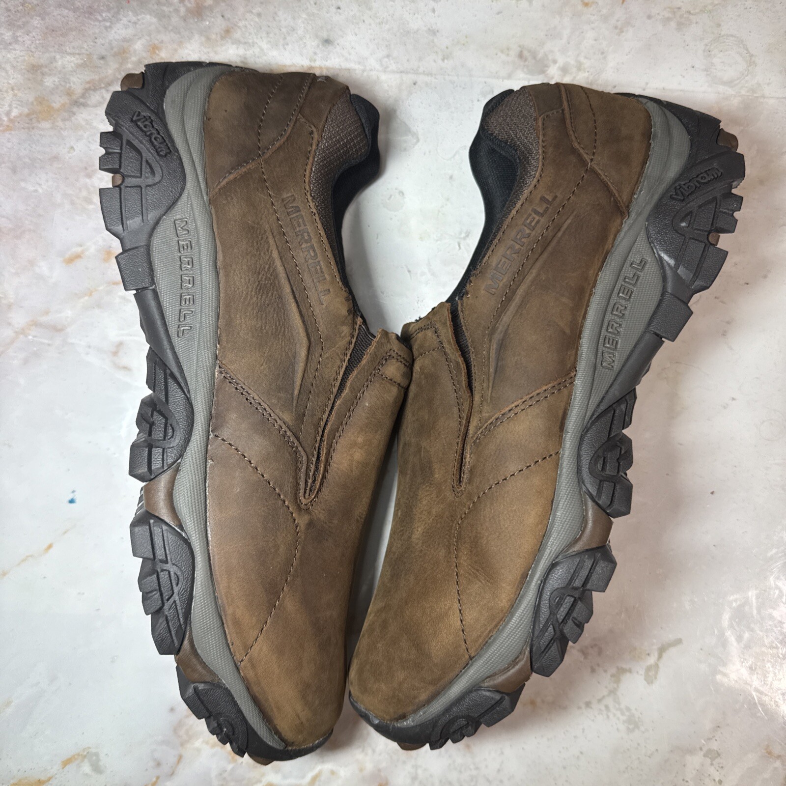 Scarpe da trekking da uomo taglia 7 W Merrell Moab Adventure Moc terra scura J91837W