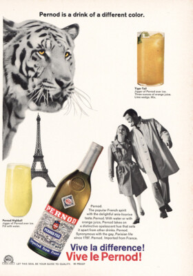 1966 Pernod: Drink Of Different Color Vintage Print Ad