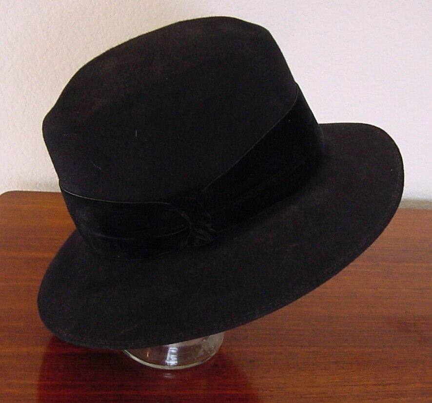 Vintage PATRICIA UNDERWOOD Black Felt Wool? Hat V… - image 2