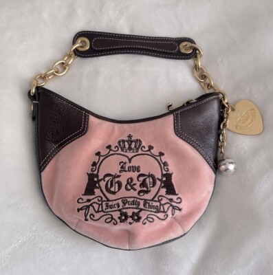 Juicy Couture Y2K Velour “Juicy Pretty Thing” Shoulder Bag, Pink