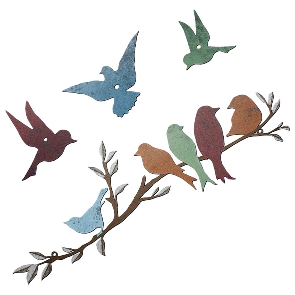 Metal Birds On Branches Iron Birds On Branch Decor Iron Hanging Bird