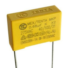 0.68uF 275Vac X2 Safety Capacitor 680n 684K 40/100/21 Pitch 22mm-Mains filtering