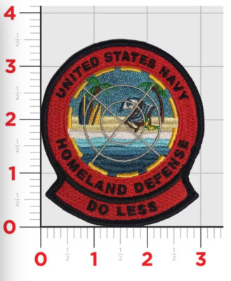 NAVY HOMELAND DEFENSE DO LESS SHOULDER EMBROIDERED HOOK & LOOP PATCH | eBay