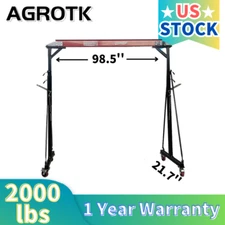 Agrotk 2000 lbs 1 Ton Adjustable Steel Gantry Crane Portable Shop Lift Hoist
