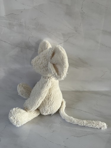 The Little White Company Cream Mouse Soft Plush Beanie Toy Rare Baby Child - Picture 2 of 7