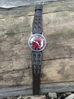 Men's Timex Mercury 1973 red dial great shape black leather band