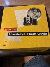 Vintage Kodak Brownie Hawkeye Flash Outfit Model Camera w/Original Box