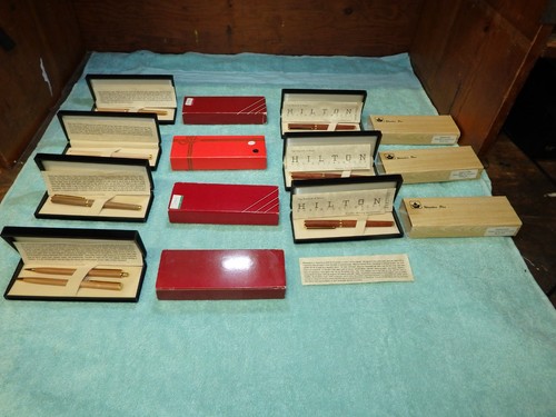 Vintage Pen Lot Fountain Ink Rare wood Rosewood Maple Cedar Walnut Cherry w' Ca