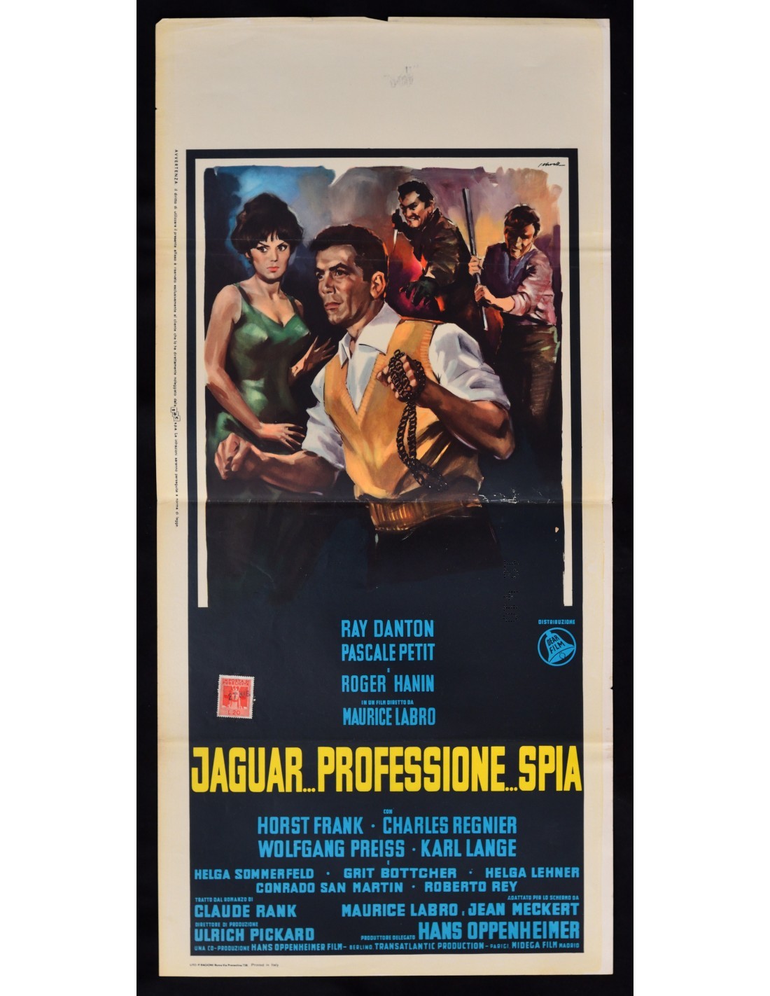 Locandina originale film JAGUAR PROFESSIONE SPIA (1965) - Regia di Maurice Labro
