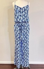 LILLY PULITZER High Tide Blue Conch Shell Racerback Belted Straight Jumpsuit S
