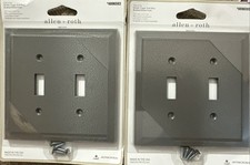 2 Packs - Allen Roth Bevel 2-Gang Brushed Nickel Indoor Wall Toggle Plate
