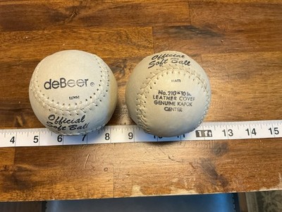 DeBeer Vintage Official Softballs No. 210 Made In Haiti, 10 Inch Circumference