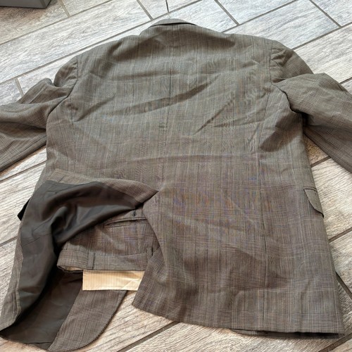 Vintage GANT Sport Coat Mens 44R Pure Wool Glen Plaid Gray 2 Button Blazer USA - Picture 7 of 8