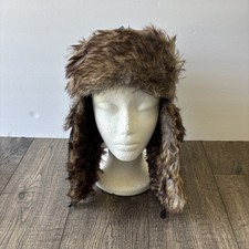 SA Company SA-30342 Unisex Adult's Faux Fur Trapper Hat Black One Size NWT