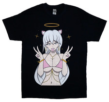 HOT ANIME CAT GIRL SIZE M SHIRT CUTE BIKINI ANGEL WAIFU TONGUE CARTOON BOOBS UWU