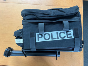 Police Bike patrol courrier bag and seat mount. Great shape! 