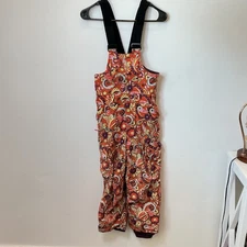 Burton Kids Ski Snowboard Bib Overalls Pants Paisley Print Size S