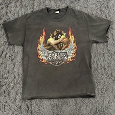 Vintage Harley Davidson Looney Tunes Gas Shirt Men  s Large Faded Black Biker