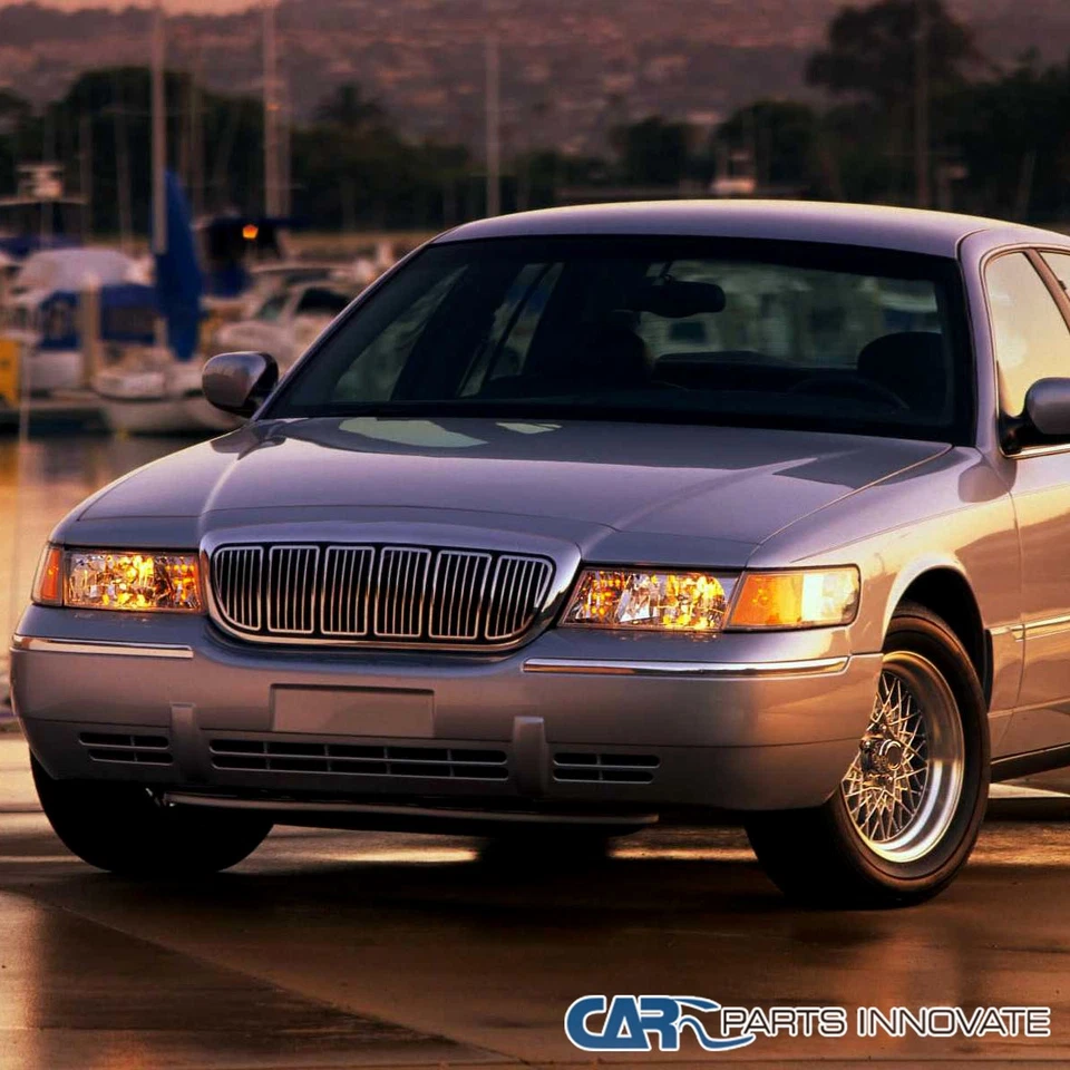 Fits 1998-2002 Mercury Grand Marquis Clear Headlights+Corner Turn Signal Lamps Foto 3 de 4