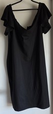 ELOQUII Womens Size 28 Black Off Shoulder Midi Dress Short Sleeve Plus