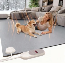 Heated Floor Mats, Electric Heated Rug Mat, Radiant Floor Heater,Pu Surface, Non