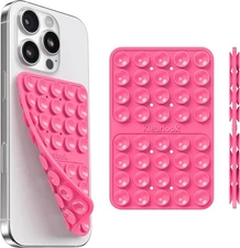 Klearlook Silicone Suction Cup Phone Case Mount Double Sided, Sticky Hot Pink 