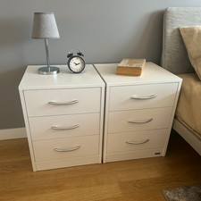 Set of 2 Bedside Tables Nightstands Bedroom Side Furniture Space Saving Storage