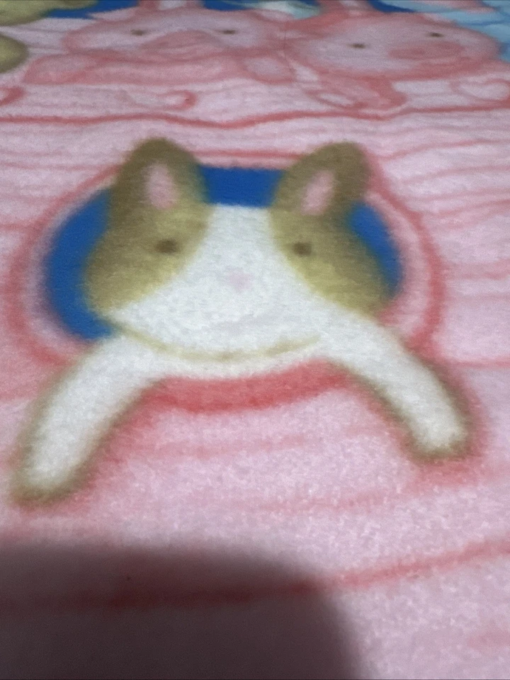 Manta de bebé con ribete de satén amarillo Arca de Noé para animales de guardería 58x46 lados dobles Foto 4 de 4