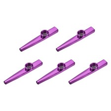 Kazoo Musical Instrument Aluminum Alloy Purple with Flute Diaphragm 5Pcs