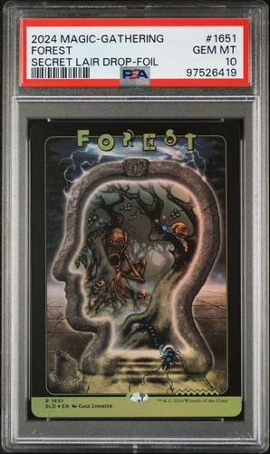 2024 MAGIC THE GATHERING MTG SECRET LAIR BRAIN DEAD FOREST #1651 PSA 10