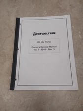 Stoelting U3 Mix Pump Owners/Service Manual No. 513548-rev.3