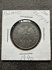 1990 Poland 100 zlotych Copper Nickel. Non Magnetic. 7.68 grams. 28 mm