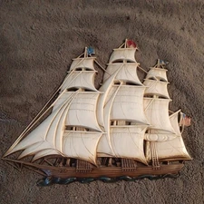 Vtg SYROCO Tall Ship Wall Plastic 3D Wall Plaque 4261 Sailing Decor 16.5"x13"