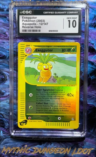 Exeggutor #12 Reverse Holo Rare | Aquapolis - CGC 10 POP 6 -  Pokemon