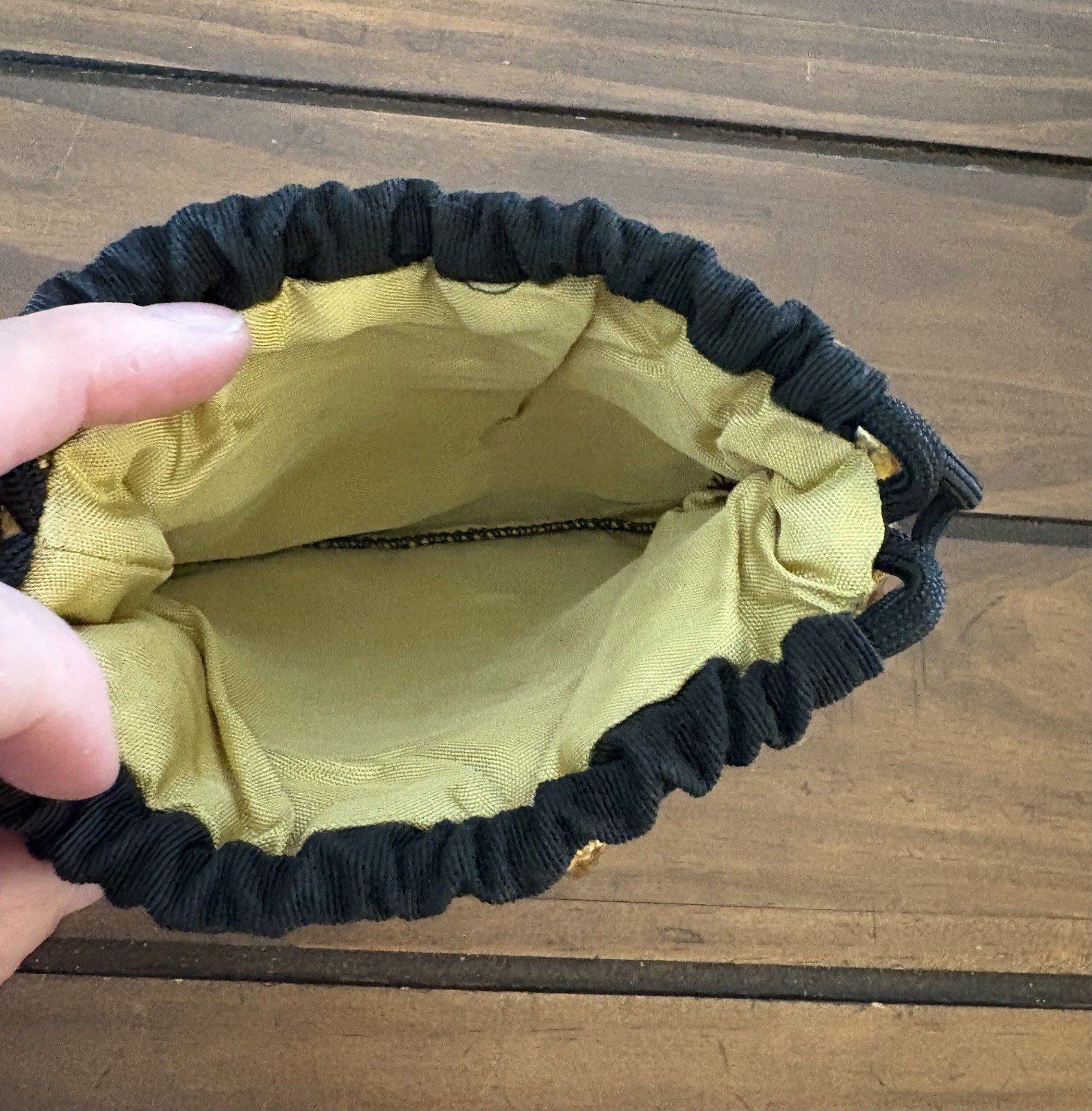 Small Gold Sequin Drawstring Pouch - image 3